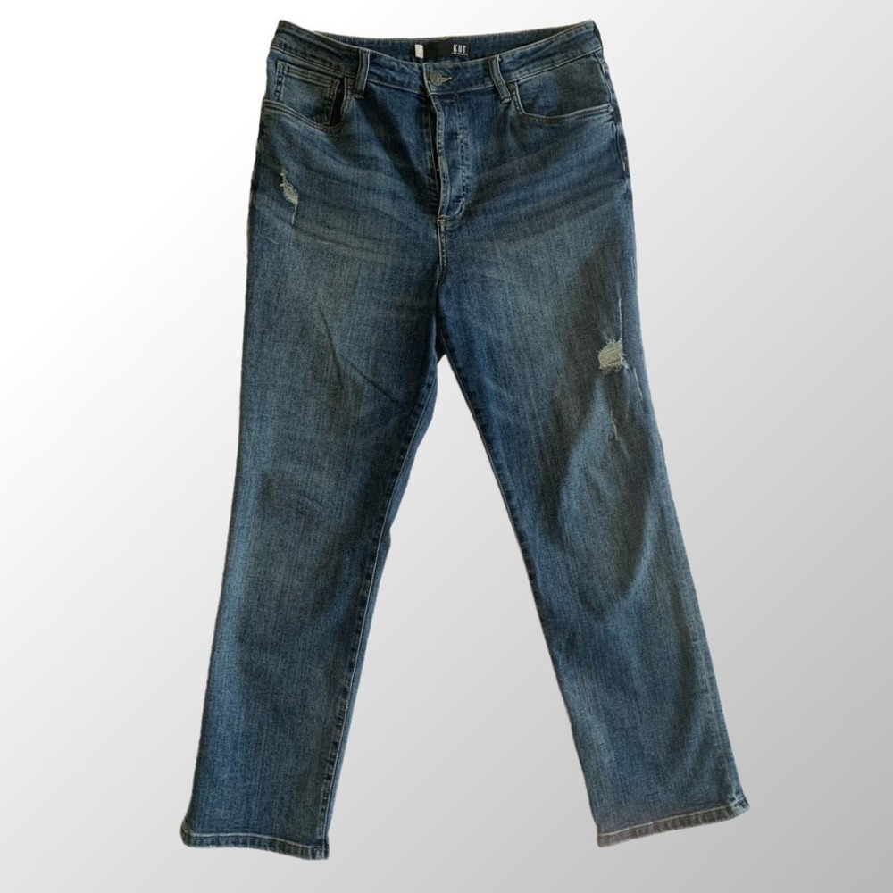 Kut From The Kloth Size‎ 12 Rosa Vintage Ankle Straight High Rise Distressed
